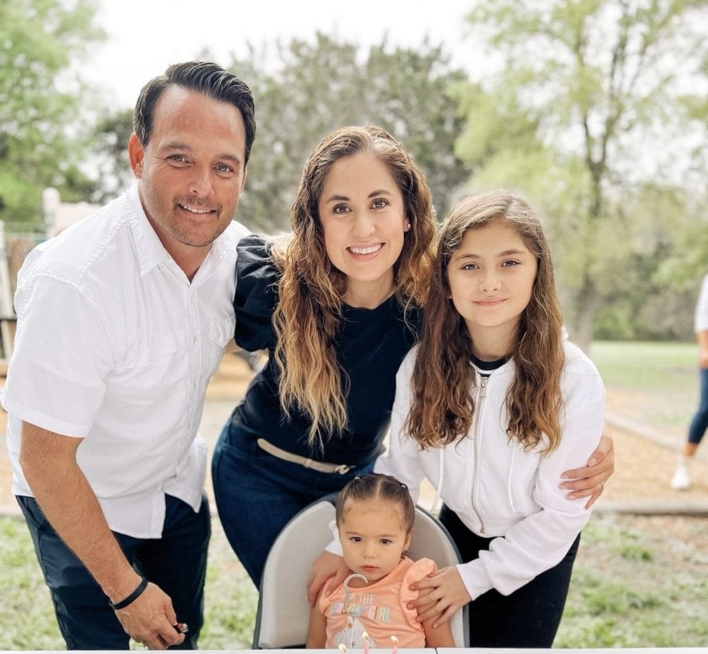 Jake and Annaliz, the owners of Bumble Roofing of Austin with their children.