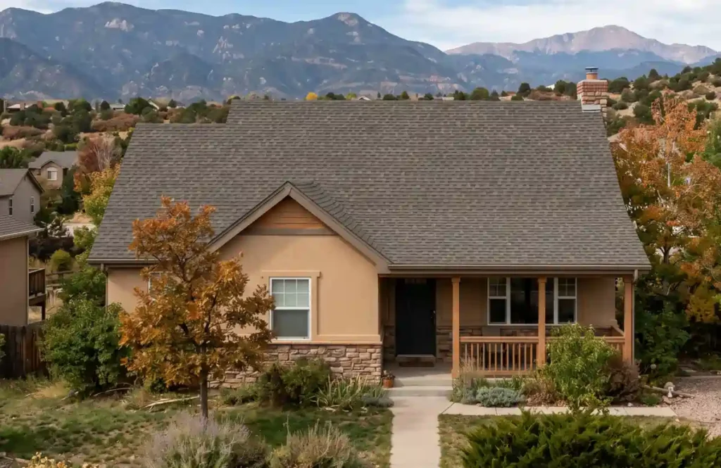 Pitched gable roof in Colorado Springs.