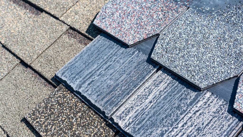 Different roofing materials overlayed for comparison in Fairfield, CT.