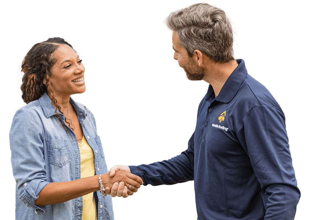 technician shaking hand of customer