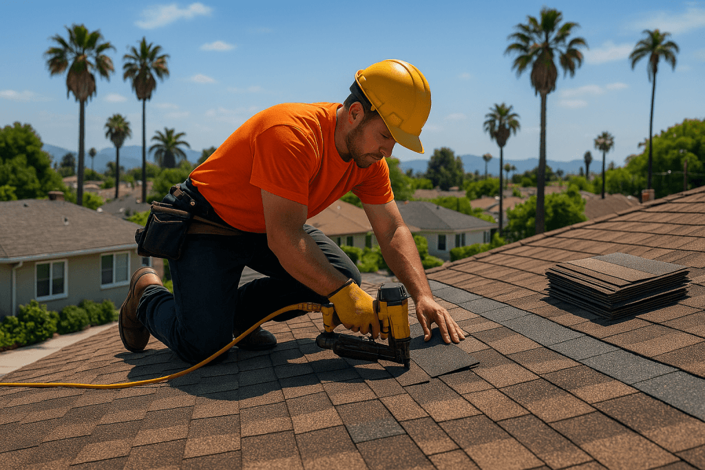 roofer patching roof