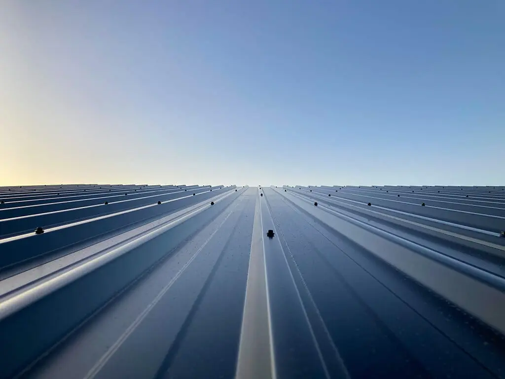 Closeup of a metal roof