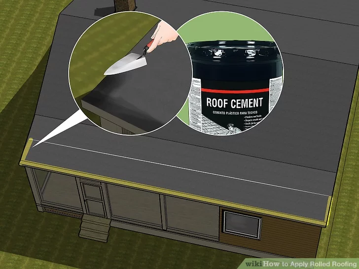 mark a line in chalk - how to apply rolled roofing