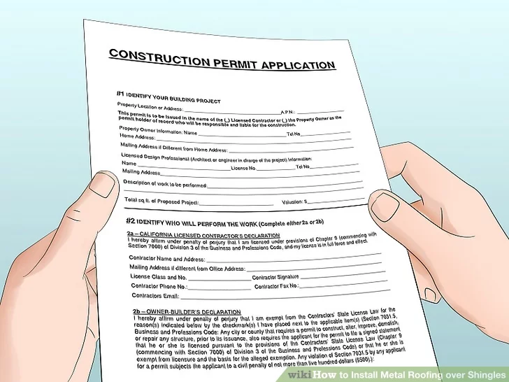 construction permits for metal roofing