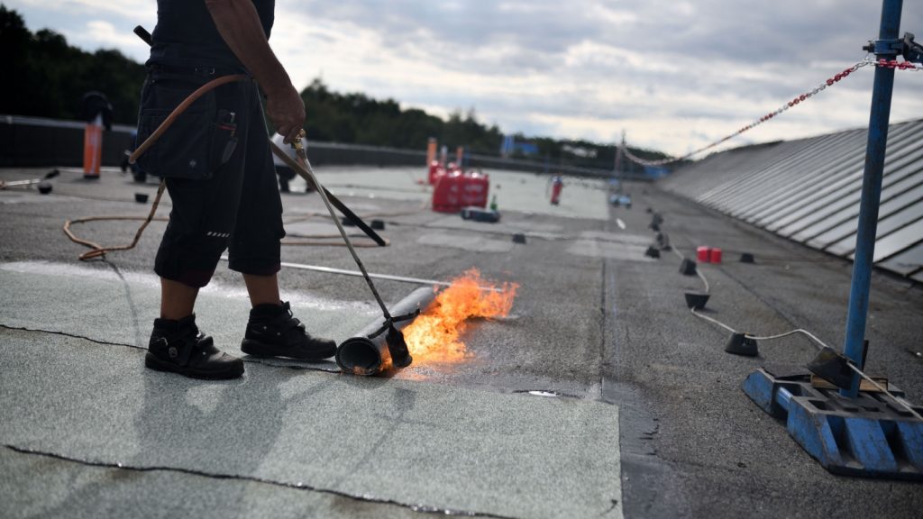 TPO commercial roofing system installed by Bumble Roofing in The Woodlands, TX.