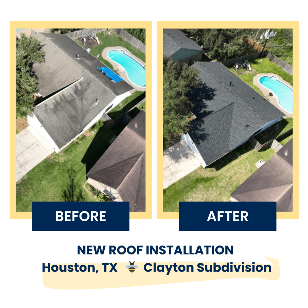 houston roofing before and after